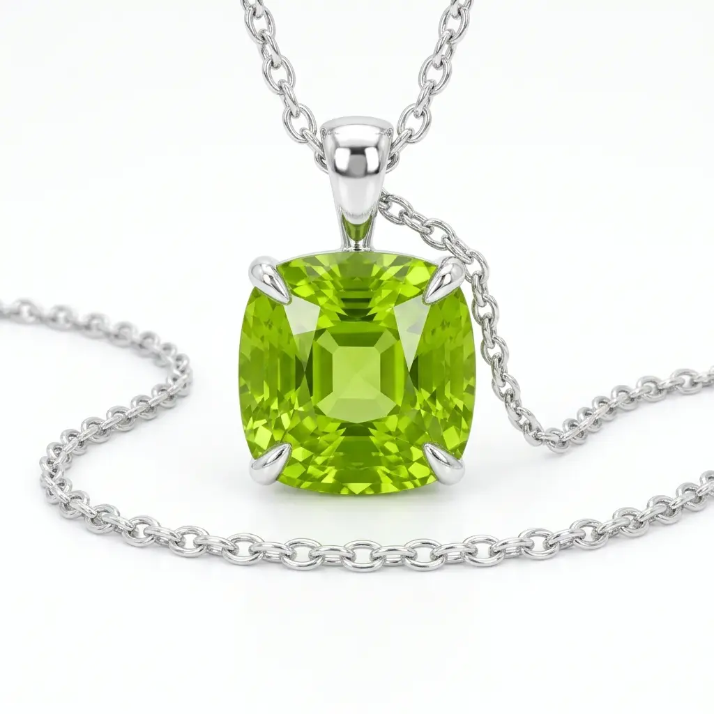 Peridot Crystal Necklace for late-August Virgo Birthday