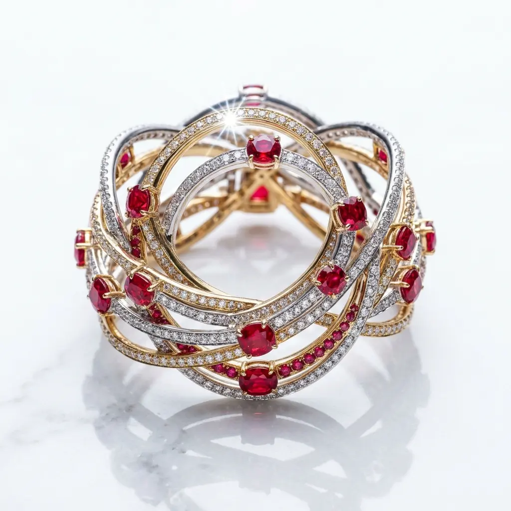 Ruby Crystal Bracelet Gift for Cancer
