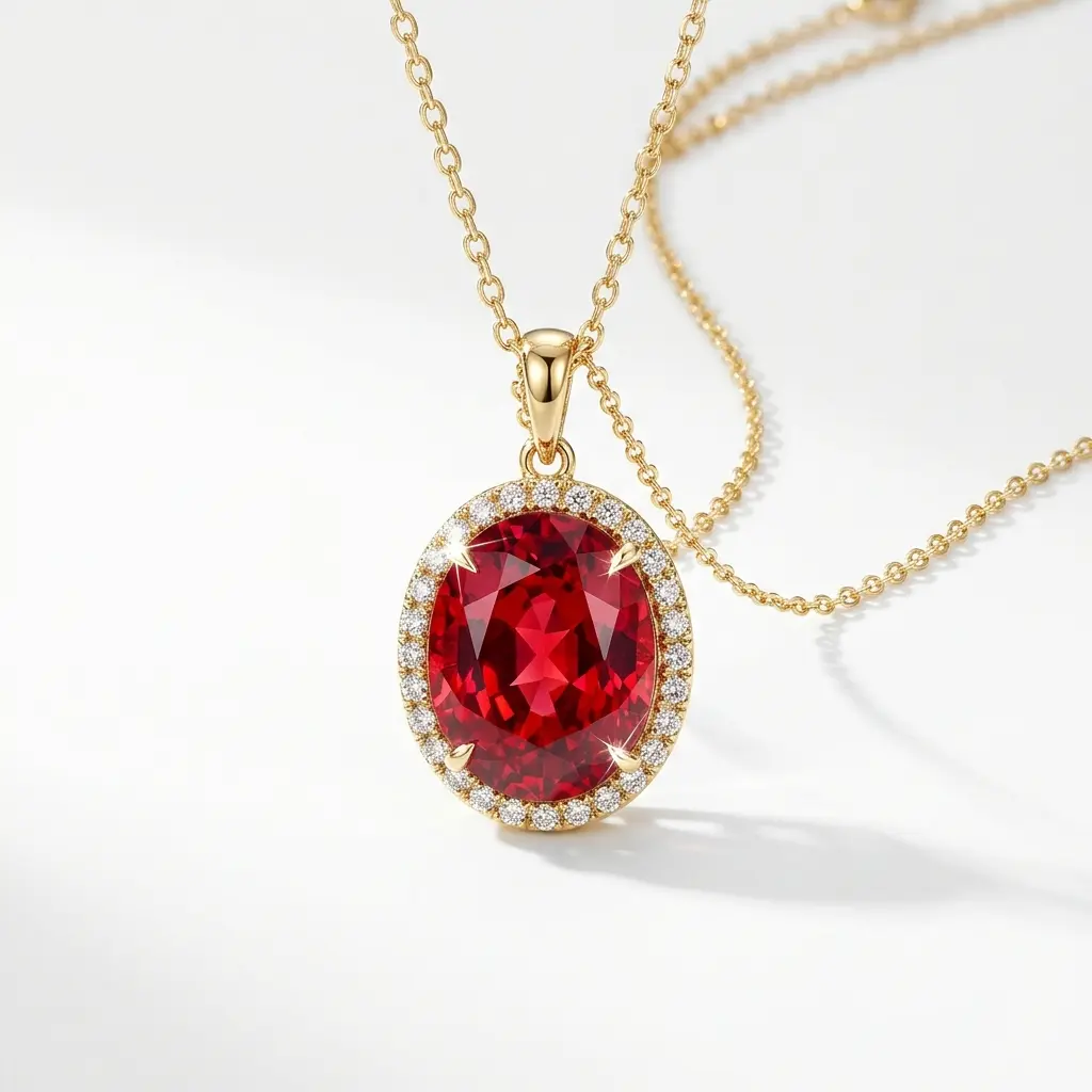 Spinel GemStone Necklace on a Gold Chain for Leo Birthday